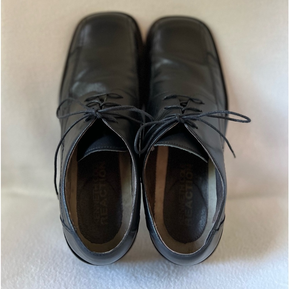 Kenneth Cole Reaction Size 11 Black Leather Lace Up Shoes - Picture 15 of 16
